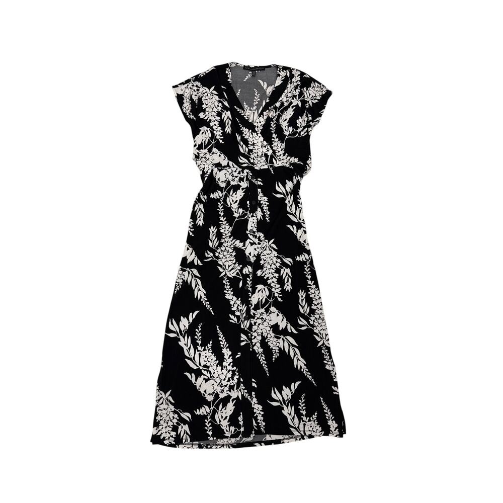 WHBM White House Black Market Button Front Wrap Midi Dress Size Women's XXS (0) - Picture 2 of 6